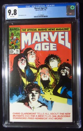 Marvel Age 16 (1984) Cgc 9.  8.  Mutants Preview (rare In 9.  8).  Movie Coming