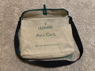 Vintage Rare Leonard Arcticreel Canvas Fishing Creel Bag Rod Reel