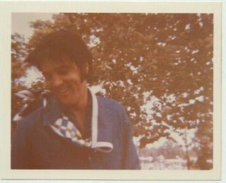 Elvis Presley Rare Vintage Kodak Photo Around Graceland Mansion