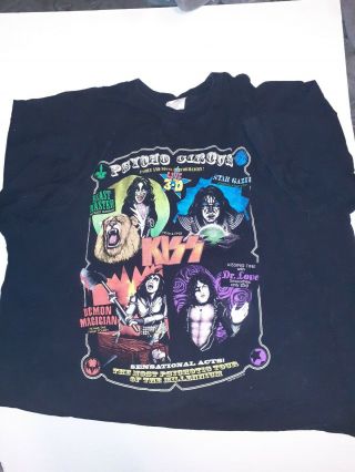 Vintage Kiss Psycho Circus Live 1998 In 3 - D Rare Concert Xxl T - Shirt Htf
