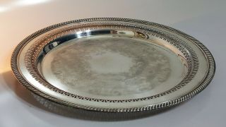 Wm Rogers 170 Round 12.  5 Inch Silver Plate Serving Tray