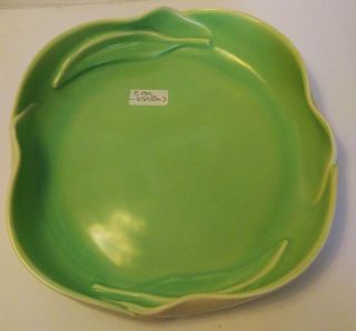 Rare Vintage 1941 - 53 Haldeman Ca Pottery Usa - Caliente Bowl - Green N White