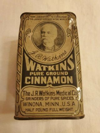 Antique Rare Watkins Pure Ground Cinnamon Tin