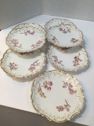 7 Antique Small Limoges France Plates 5 3/4”