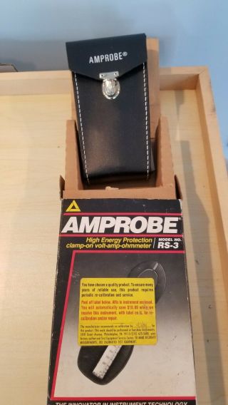 Vintage W/ Box Amprobe Model Rs - 3 Volt - Ammeter - Ohm,  Clamp - On Amp Meter