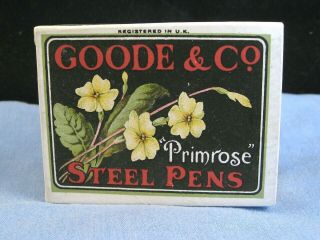 Antique Dip Steel Pen Nib Nibs Box Plume Pluma Calligraphy Goode Primrose 222 Ef