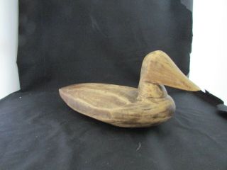 Antique Authentic Hand - Carved Wooden Wood Primitive Large Painted Duck Decoy