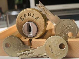 Eagle Supr - Security Vintage High Security Mortise Lock W/ Key Locksport Rare Abc