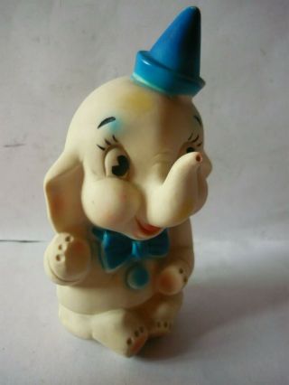 Vtg Rare Mexican Rubber Squeaky Dumbo Toy Mexico Squeak Toy 7.  50 "