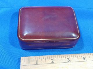 Small Antique - Vtg Leather - Wrapped Jewelry Box Store Display Trinket Watch