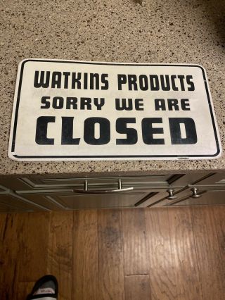 Vintage & Rare Open - Closed Watkins Products Antique Window Sign