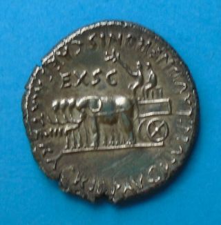 Nero for Agrippina AR denarius,  ROME,  silver ancient roman rare EXSC elephant 2