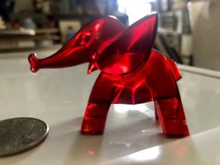 Rare Art Deco Ruby Red Elephant 1940’s Nosco Toy Marked Usa