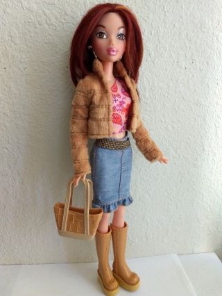 My Scene Chelsea Barbie Doll Brown Hair & Eyes Clothes Purse Boots Rare