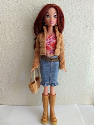 My Scene Chelsea Barbie Doll Brown Hair & Eyes Clothes Purse Boots Rare 2