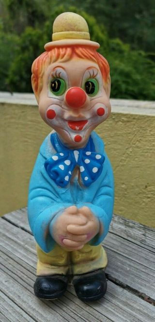 Vtg Rare Mexican Rubber Happy Clown Squeaky Toy Squeaks Made In Mexico