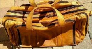 Tumi Columbian Berluti Style Vintage Leather 3 Zip Carry On Duffel Bag Rare