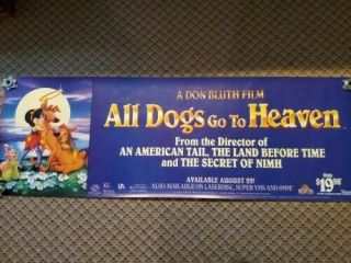 1989 Vintage " All Dogs Go To Heaven " (animated) Movie (promo) Poster,  Rare