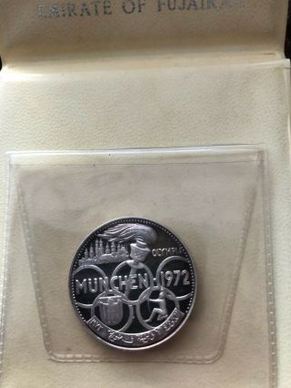 Fujairah 5 Riyals 1970 Silver,  1972 Munich Olympics,  wallet,  low mtg,  rare 3