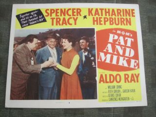 Rare 1952 Lobby Card 3 Pat And Mike Katharine Hepburn And Spencer Tracy