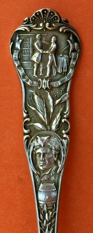 Rare Henderson Kentucky Fancy Sterling Silver Souvenir Spoon By Gorham