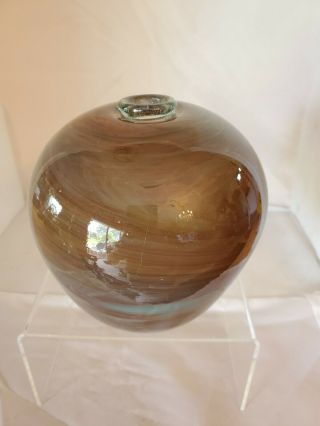 Rare Art Glass Mark Peiser 1967 Large Bulb Vase - Sticker - Signed - Ma