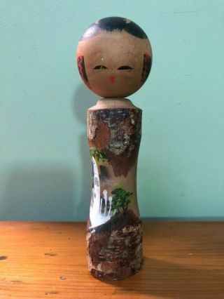 Antique Vintage Early Japanese Kokeshi Wooden Handpainted Doll Japan Signed
