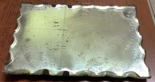 Shabby Antique Vintage Art Deco Bevel Edge Rectangle Pie Crust Frameless Mirror