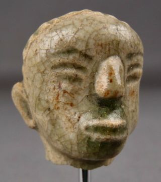 14 - 16thc Sawankhalok Ceramic Head Clay Figure Thailand Thai Sculpture Buddha 6