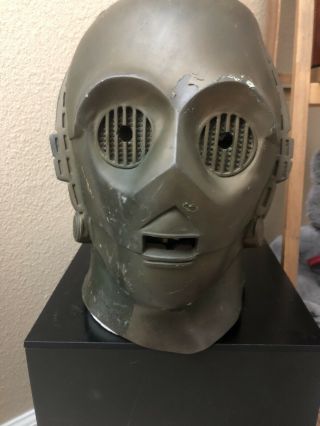 Vtg 1977 Don Post Star Wars C - 3po Adult Rubber Mask 20th Century Fox Rare Find