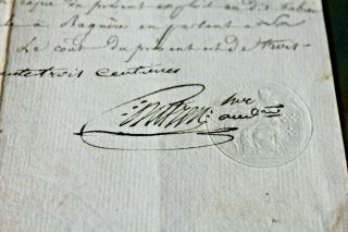 1815 Freemason Signed Manuscript Official Document 2 Signatures Stamp