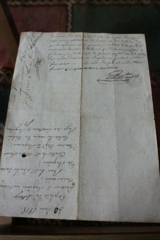 1815 freemason signed manuscript official document 2 signatures stamp 3