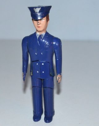 Rare Vintage 1950s Renwal Jointed Doll House Cop Police Officer Plastic Figure