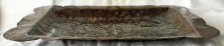 RARE VINTAGE 1920 ' s MISSION - ARTS & CRAFTS HAMMERED HEAVY COPPER CARD TRAY 3