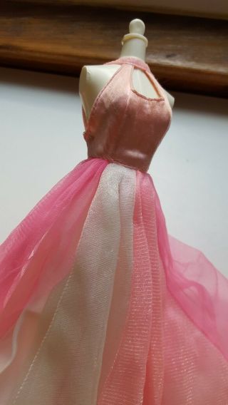 Vintage 1970s pink satin tulle Barbie doll gown dress clothing 2