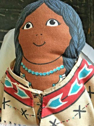 Vintage Cloth Print Indian Chief Doll