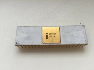 Intel C8080,  C8080a,  C8080a 2003a,  Rare Vintage Cpu,  Gold,  Early Date 7610