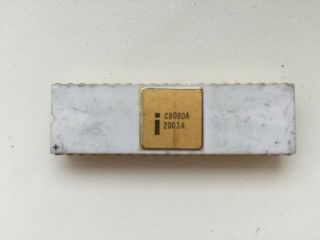 Intel C8080,  C8080A,  C8080A 2003A,  rare vintage CPU,  GOLD,  early date 7610 2