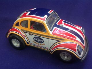 Rare Made In Japan Taiyo Battery Operated Empi Love Bug Volks Wagen Tin Toy Rare