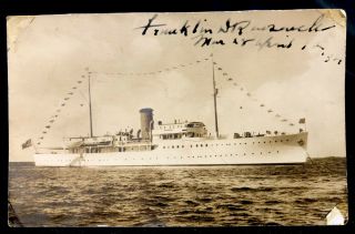 Rare Photo J Astor’s Yacht Signed By Franklin D Roosevelt Vacation 1938 Fdr Pres