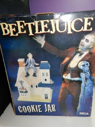 Rare Neca 2001 Beetlejuice Ceramic Cookie Jar Haunted House Open Box