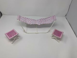 Vintage Barbie Camping Hammock With Stools Chairs Set Mattel Arco,  1990s