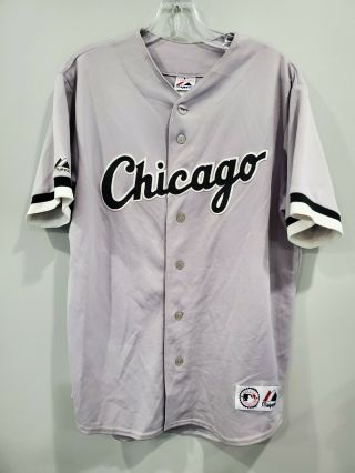 Rare Vintage 90s Majestic Chicago White Sox Script Gray Baseball Jersey Mens L