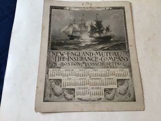 Extremely Rare 1893 Calendar For England Mutual Life Insurance Company