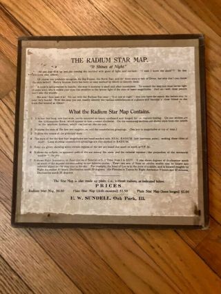 The Radium Star Map Rare E.  W.  Sundell Oak Park Illinois