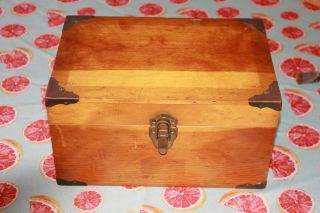 Antique Wooden Instrument Box,  12 X 8 X 6.  5 "