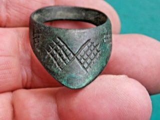 Rare Medieval Decorated Archers Ring Metal Detecting Finds