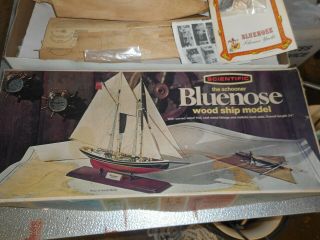 Vtg Nos Wood Model Ship Kit 24” Schooner Bluenose Cloth Sails Usa Vintage Rare
