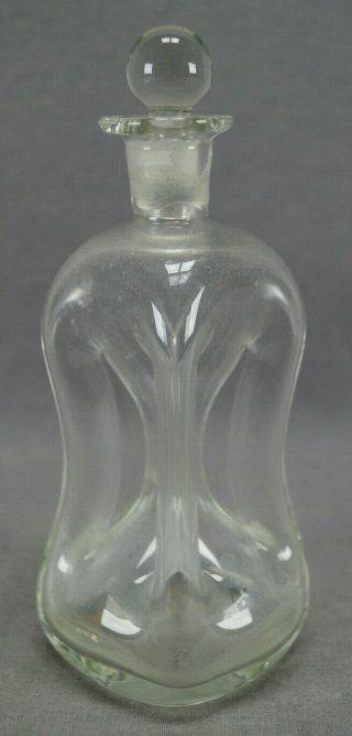 Late 19th Century German / Dutch Hand Blown Small Pinch Bottle Decanter