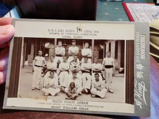 A Rare Cabinet Card Hms King Alfred Gymnastic Team China 1909 China Fleet
